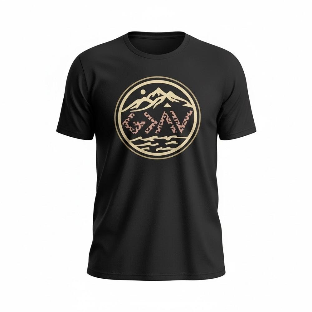 Love & Faith Mountain Graphic T-Shirt Black Size M (Medium 8/10) Christian Tee